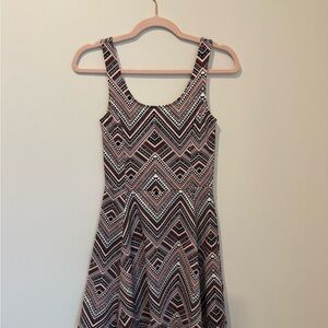 H&M Geometric Pattern Mini Dress - Black, White, Pink